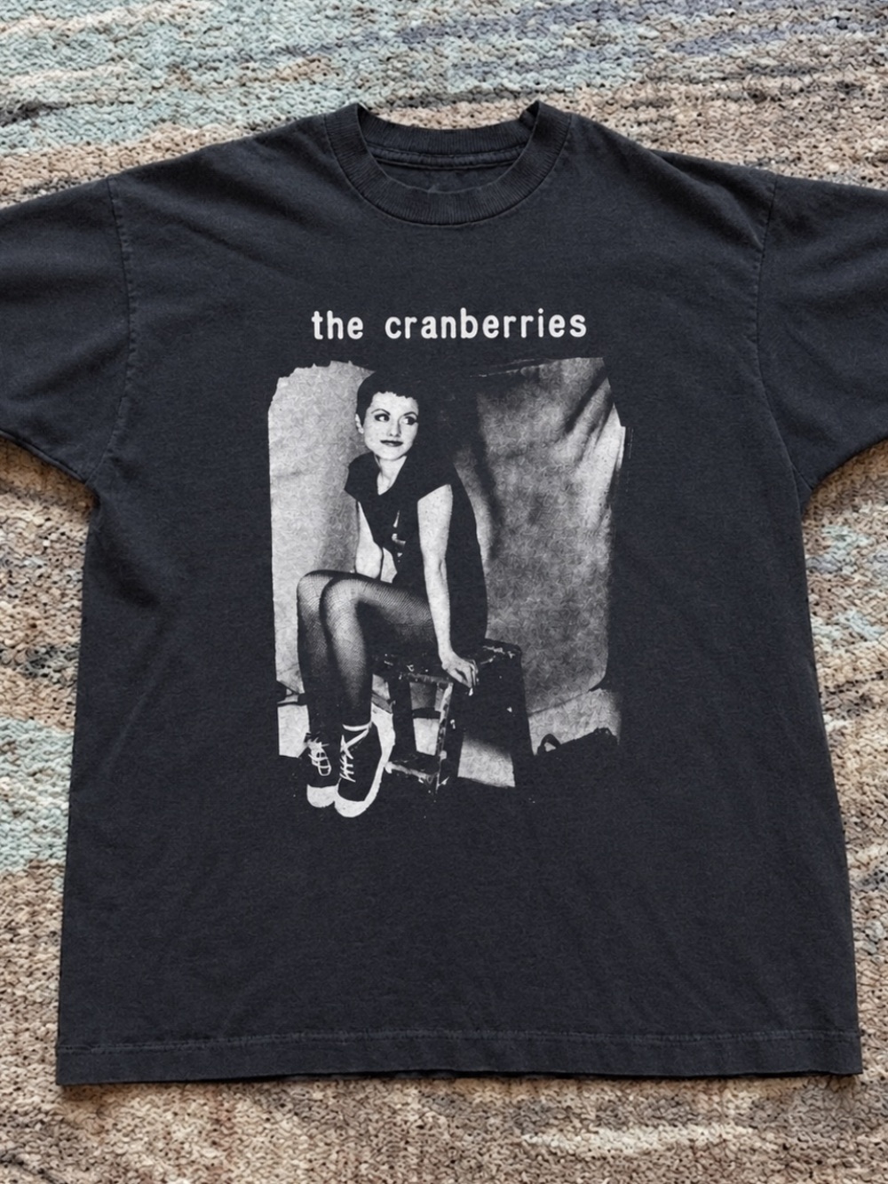 Gildan Black Kids Tee with White The Cranberries Photo Graphic